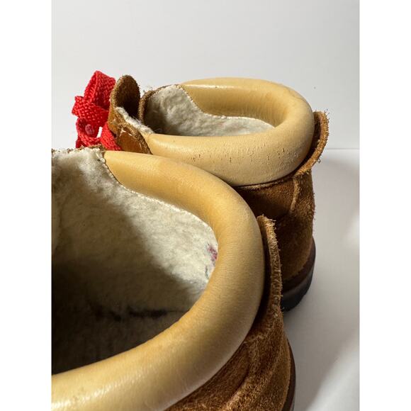 Vintage 70s Mont Blanc Hiking Boots‎ Leather Sherpa Lined Vibram Men 7B/Women 9